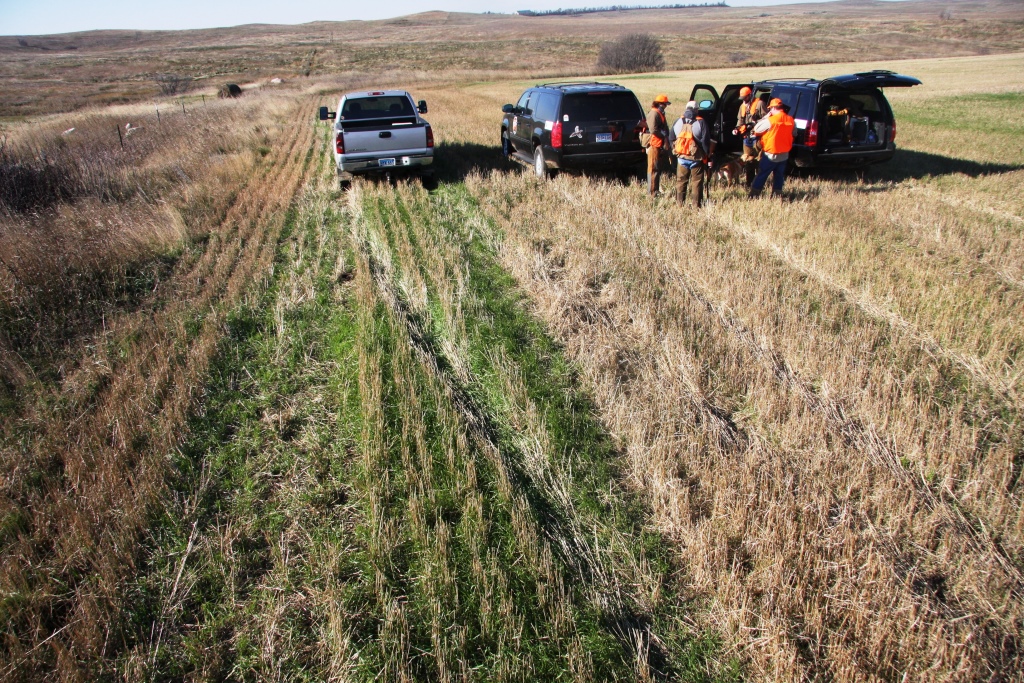 A group of North Dakota Pheasants Forever members prepare to take to the field.
