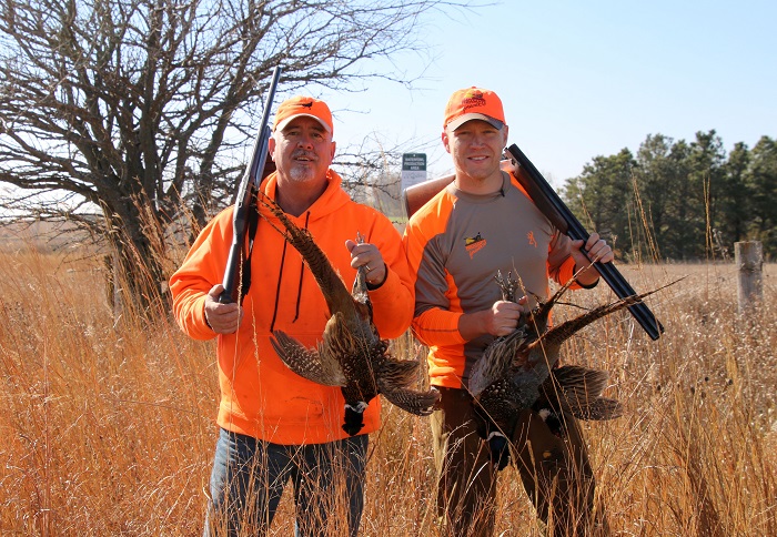 Scott Rall, president of the Nobles County (Minnesota) Chapter of Pheasants Forever, left, and Nick Hoffman after a day spent touring some of the more than 2,000 acres the chapter has helped permanently conserve and open to public hunting. Scott Rall, president of the Nobles County (Minnesota) Chapter of Pheasants Forever, left, and Nick Hoffman after a day spent touring some of the more than 2,000 acres the chapter has helped permanently conserve and open to public hunting.
