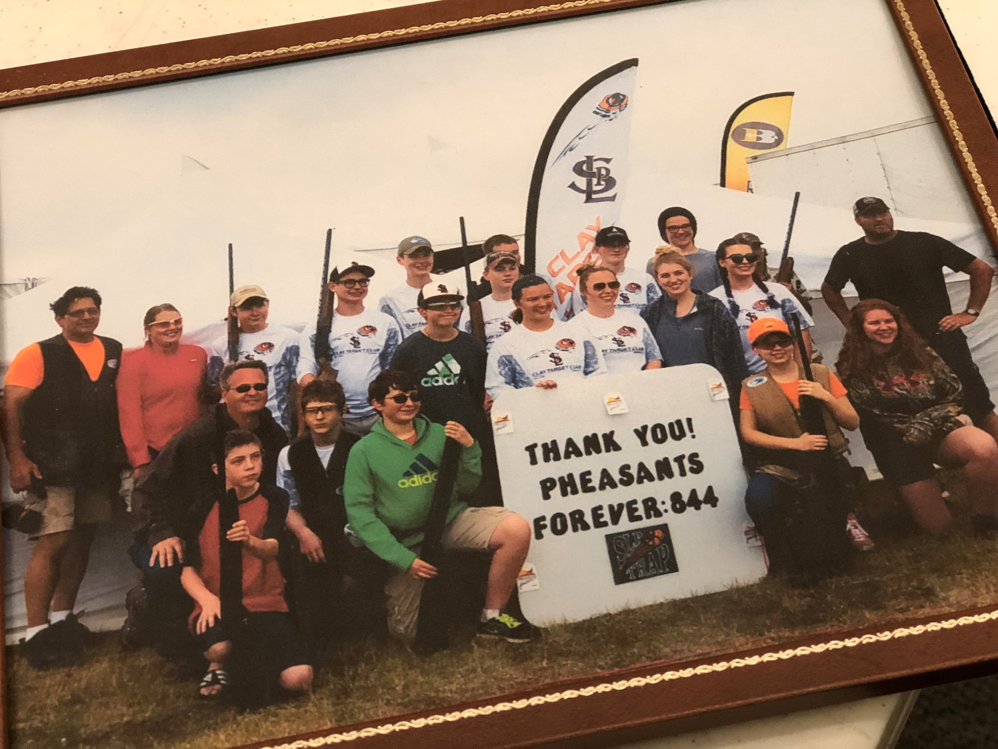 The St. Louis Park High School clay target team gave a framed "Thank You" picture to the chapter for sponsoring the team.